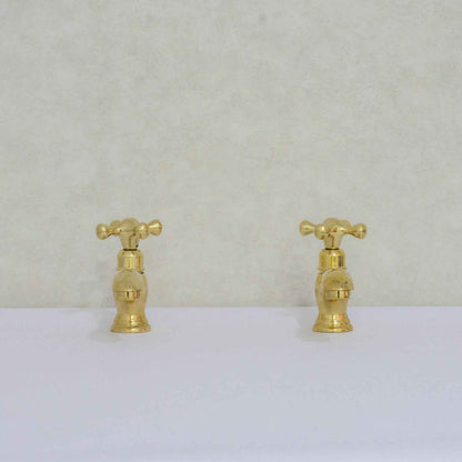 Unlacquered Brass Single Hole Bathroom Faucet, Vintage Simple Cross Tap – HANSA HANDICRAFT