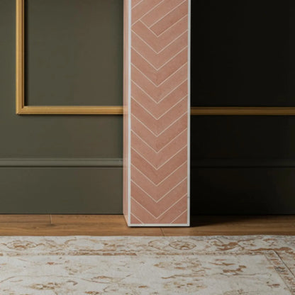 Hansa Handicrafts Pink Bone Inlay Console Table | Chevron Design | Luxe Living Room Accent