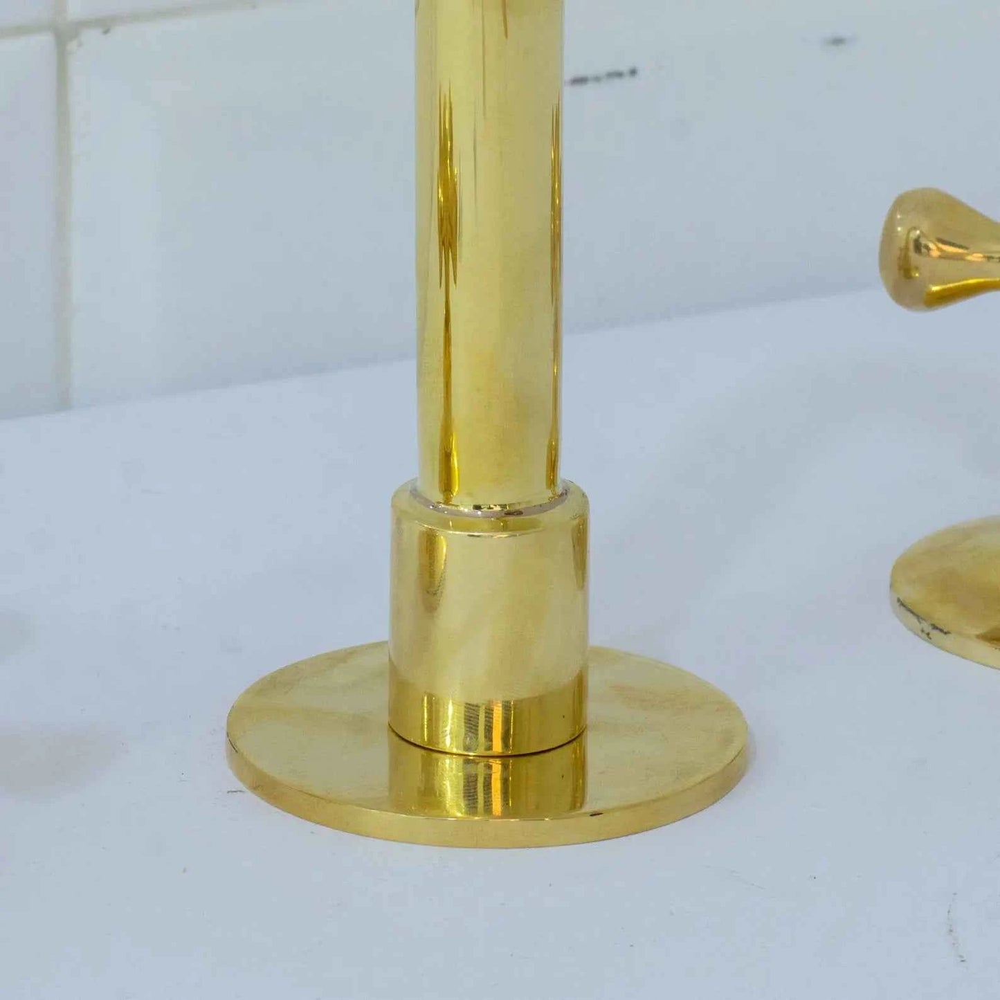 Unlacquered Brass Widespread Bathroom Faucet | 3-Hole 2-Handle Sink Tap | Luxury Vanity Fixture – HANSA HANDICRAFT