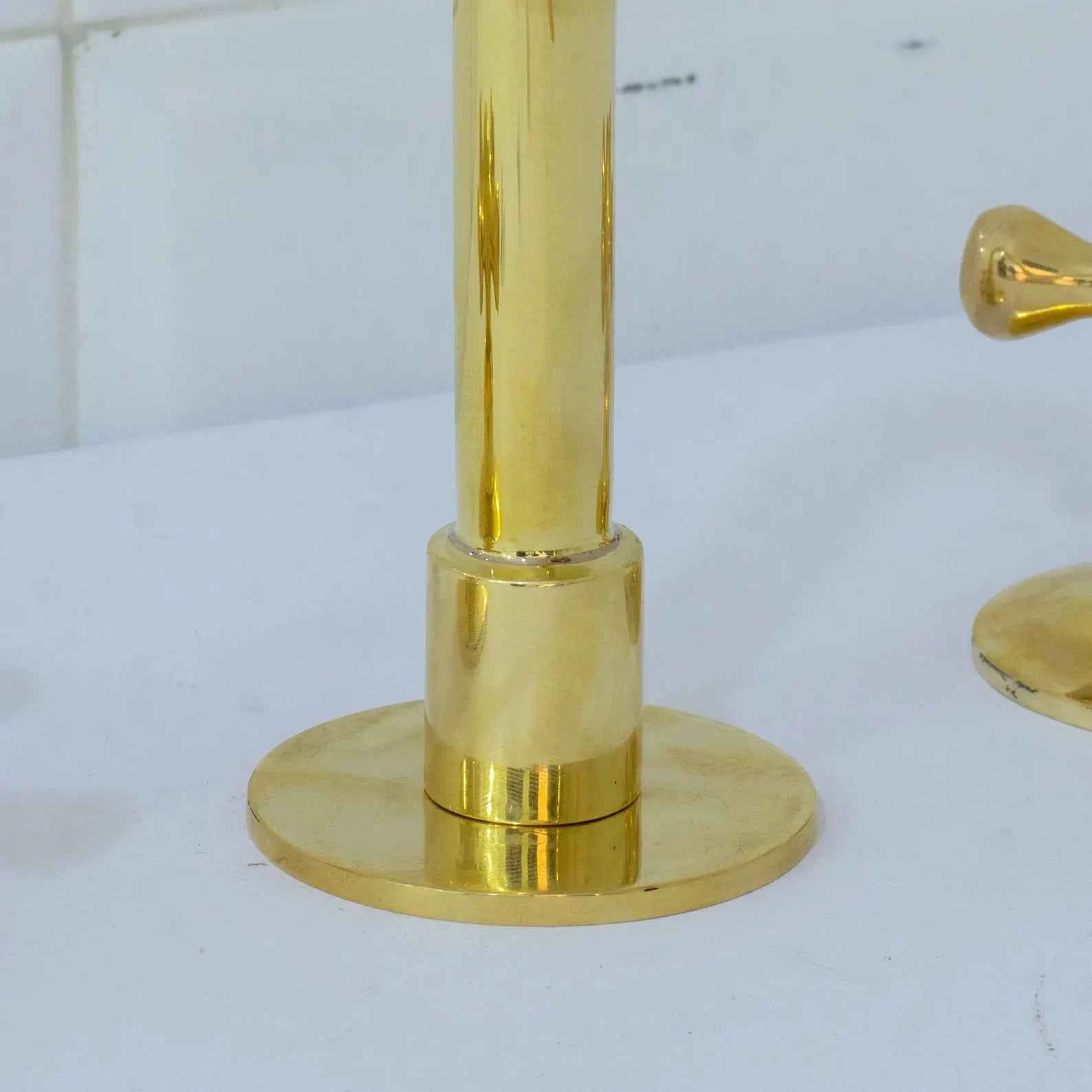 Unlacquered Brass Widespread Bathroom Faucet | 3-Hole 2-Handle Sink Tap | Luxury Vanity Fixture – HANSA HANDICRAFT