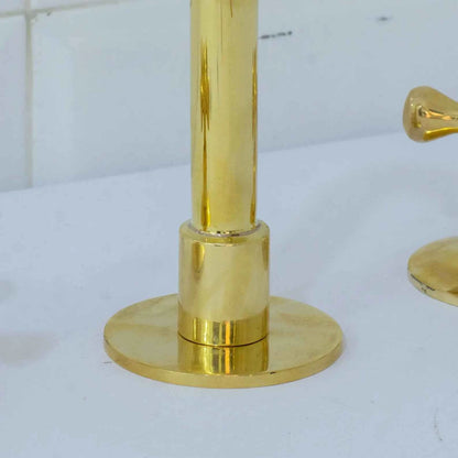 Unlacquered Brass Widespread Bathroom Faucet | 3-Hole 2-Handle Sink Tap | Luxury Vanity Fixture – HANSA HANDICRAFT