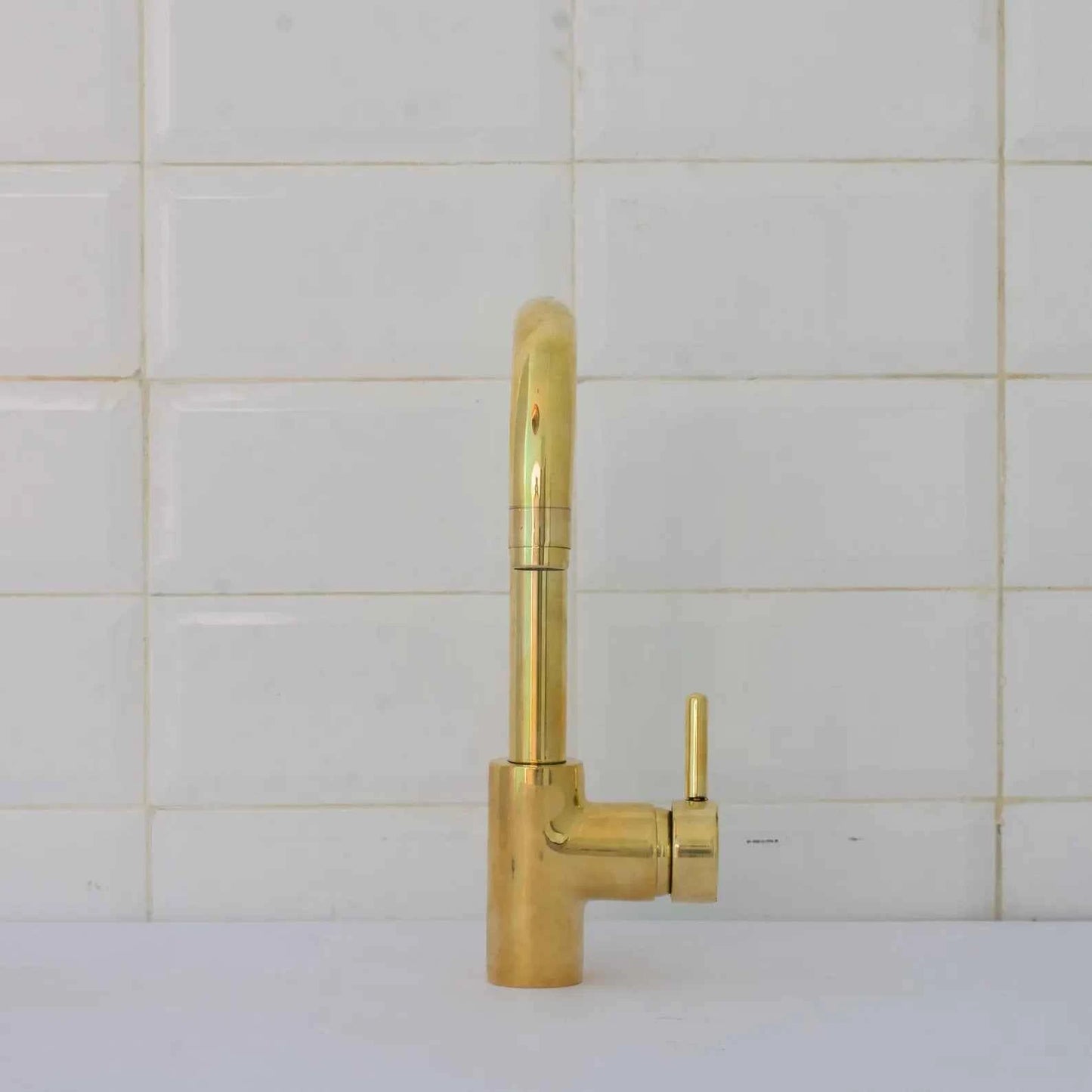 Handcrafted Unlacquered Brass Bathroom Faucet | Short Single Hole Mixer Tap – HANSA HANDICRAFT