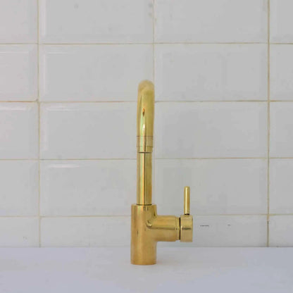 Handcrafted Unlacquered Brass Bathroom Faucet | Short Single Hole Mixer Tap – HANSA HANDICRAFT