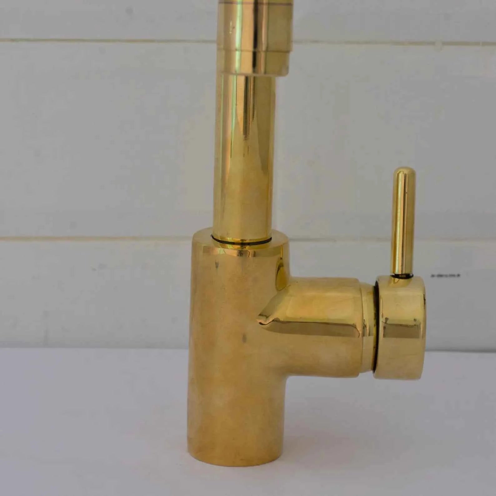 Handcrafted Unlacquered Brass Bathroom Faucet | Short Single Hole Mixer Tap – HANSA HANDICRAFT