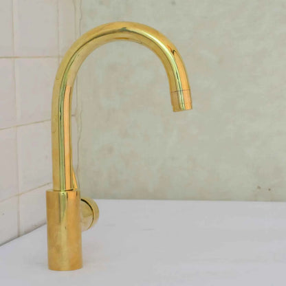 Handcrafted Unlacquered Brass Bathroom Faucet | Short Single Hole Mixer Tap – HANSA HANDICRAFT