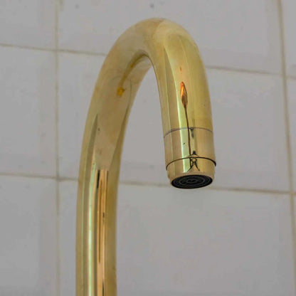 Handcrafted Unlacquered Brass Bathroom Faucet | Short Single Hole Mixer Tap – HANSA HANDICRAFT