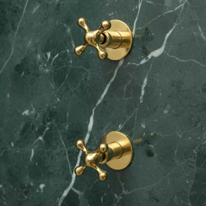 Solid Brass Shower Head and Arm Set – Unlacquered Round Rainfall Fixture for Bathroom | HANSA HANDICRAFT