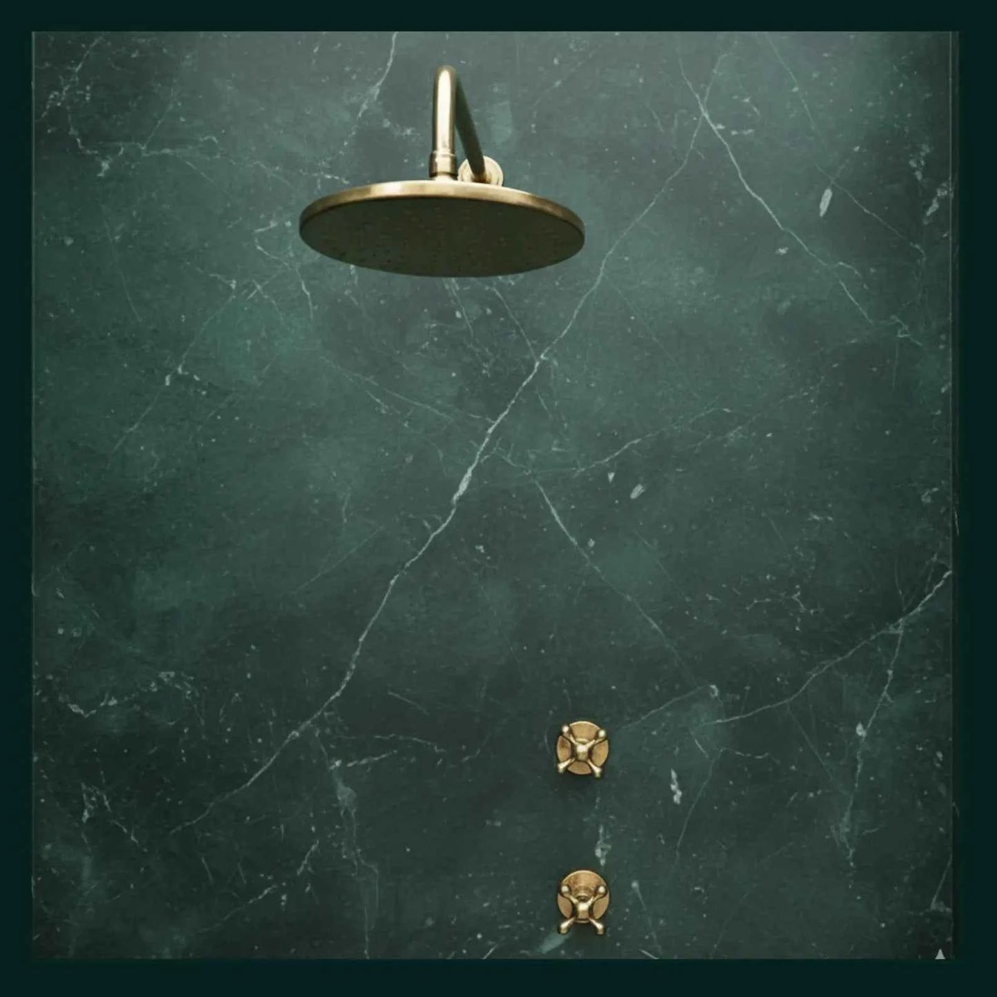 Solid Brass Shower Head and Arm Set – Unlacquered Round Rainfall Fixture for Bathroom | HANSA HANDICRAFT