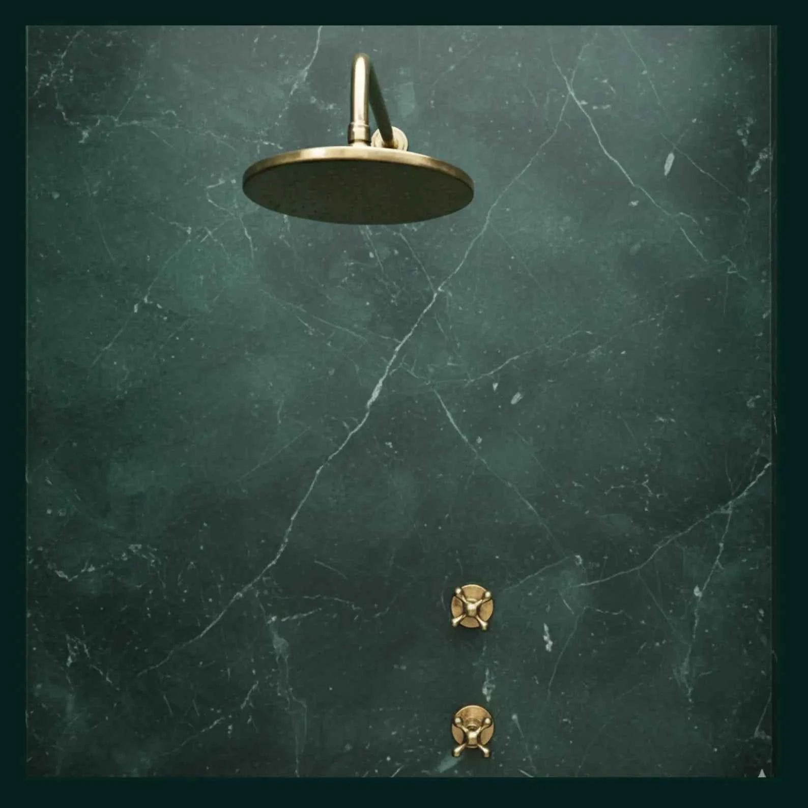 Solid Brass Shower Head and Arm Set – Unlacquered Round Rainfall Fixture for Bathroom | HANSA HANDICRAFT