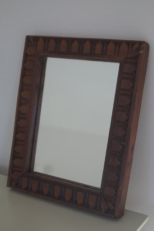 Old Indian Vintage Mirror , Reclaimed Mirror, Antique Furniture, Home Decor (Mirror Frame)