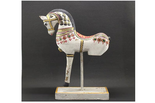 Vintage Wooden Decorative Horse Sculpture