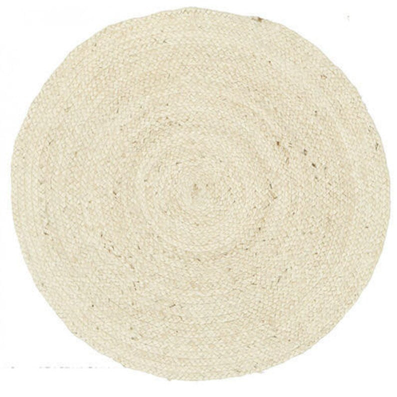 Hand-braided Natural round Jute Rug | 90cm jute round Rug / Natural Jute Round Rug, Bohemian/Boho / Circular Natural Rug 90 cm In Diameter