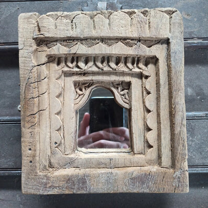 Old Indian Temple Mirror , Reclaimed Mirror, Antique Furniture, Home Decor.