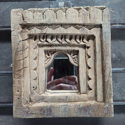 Old Indian Temple Mirror , Reclaimed Mirror, Antique Furniture, Home Decor.