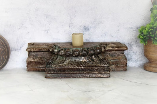 Old Vintage Handcrafted Wooden Candle Holder | Unique Candle Stand Old Collectible Decor Items Rustic home decor