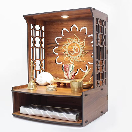 Home Decor Beautiful Wooden Pooja Stand for Home-Mandir Pooja Ghar