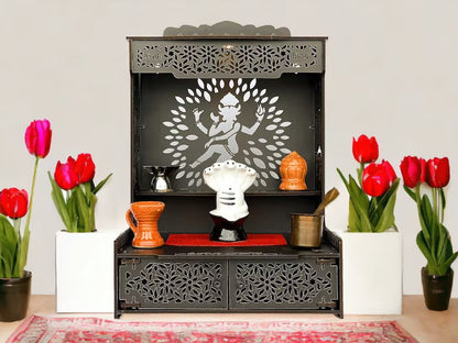 Home Office Diwali Decor Beautiful Wooden Pooja Stand for Home-Mandir Pooja Ghar