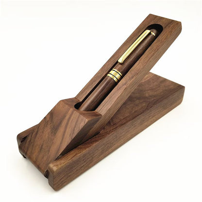 Walnut Pen Case, Wood Pen Set, Wood Pen Box, Wood Pen, Pen Stand, Fold Up Pen Display Holder ,Pen Holder for Desk, Graduation Gifts, Christmas Gifts