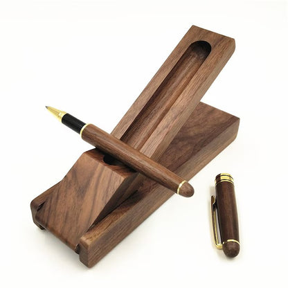 Walnut Pen Case, Wood Pen Set, Wood Pen Box, Wood Pen, Pen Stand, Fold Up Pen Display Holder ,Pen Holder for Desk, Graduation Gifts, Christmas Gifts