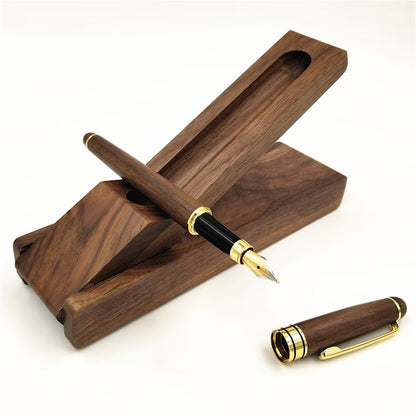 Walnut Pen Case, Wood Pen Set, Wood Pen Box, Wood Pen, Pen Stand, Fold Up Pen Display Holder ,Pen Holder for Desk, Graduation Gifts, Christmas Gifts