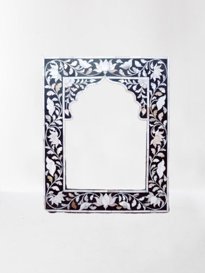 Mother of pearl inlay frame , picture frame ,mirror frame, jharokha, wall decor, showcase your memories, lotus design mop inlay frame .