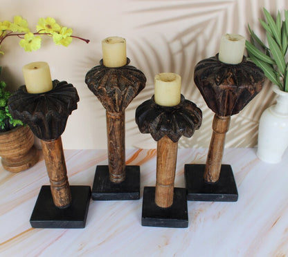 Table Candle Wood Pillar Candlestick Holders Wedding stick Holders, Table Décor, Home Décor,