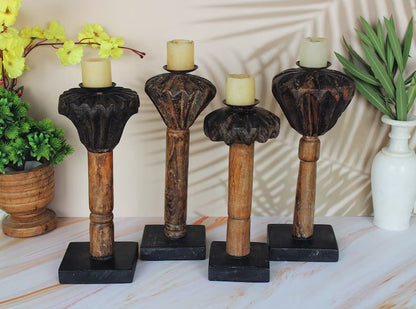 Table Candle Wood Pillar Candlestick Holders Wedding stick Holders, Table Décor, Home Décor,