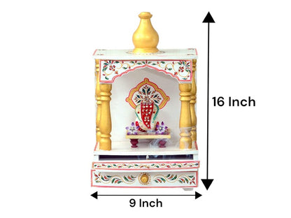 Home and Office Wall Mounted Wood Indian Temple for Home | Pooja Mandir Gift