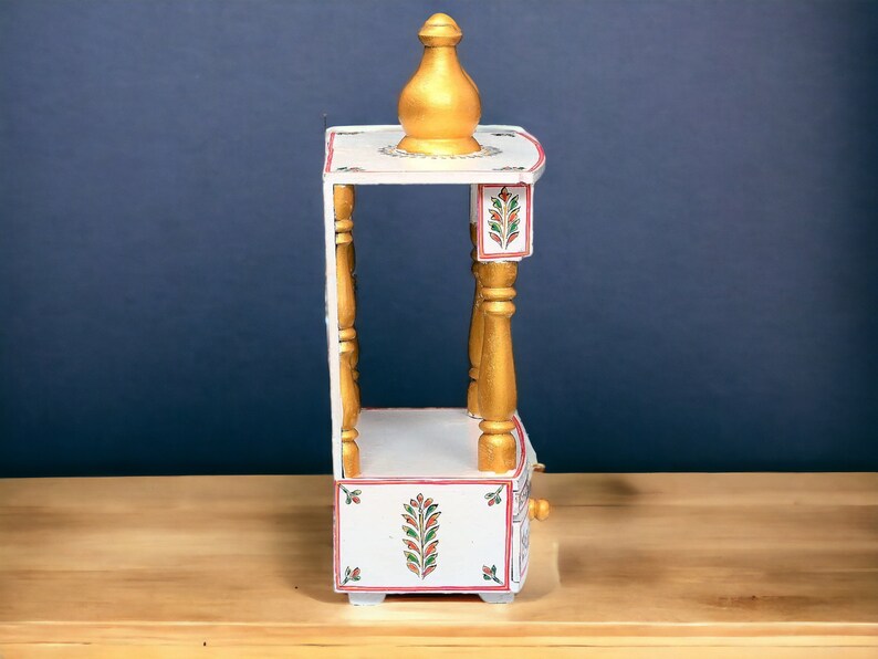 Home and Office Wall Mounted Wood Indian Temple for Home | Pooja Mandir Gift