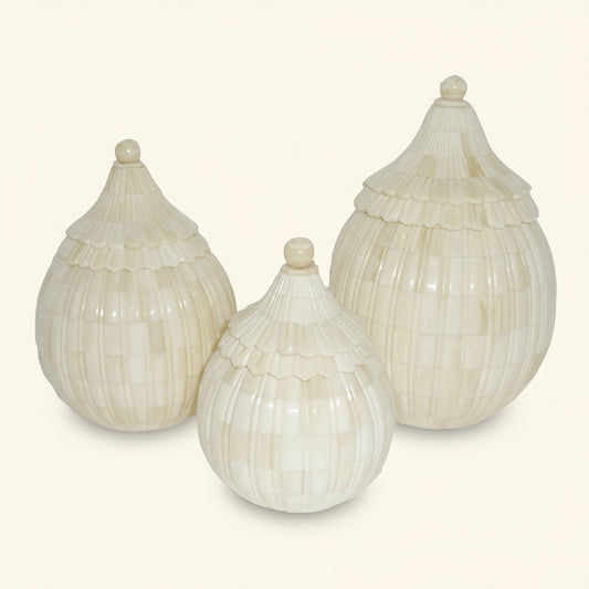 Scalloped Bone Jar
