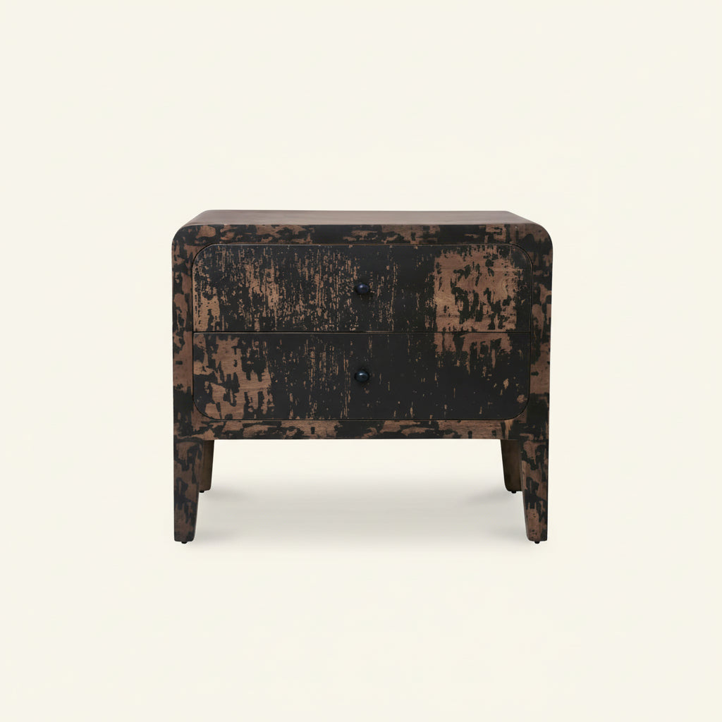 IRIS VINTAGE DISTRESSED BLACK NIGHTSTAND
