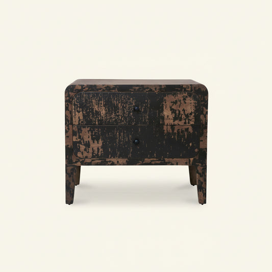 IRIS VINTAGE DISTRESSED BLACK NIGHTSTAND
