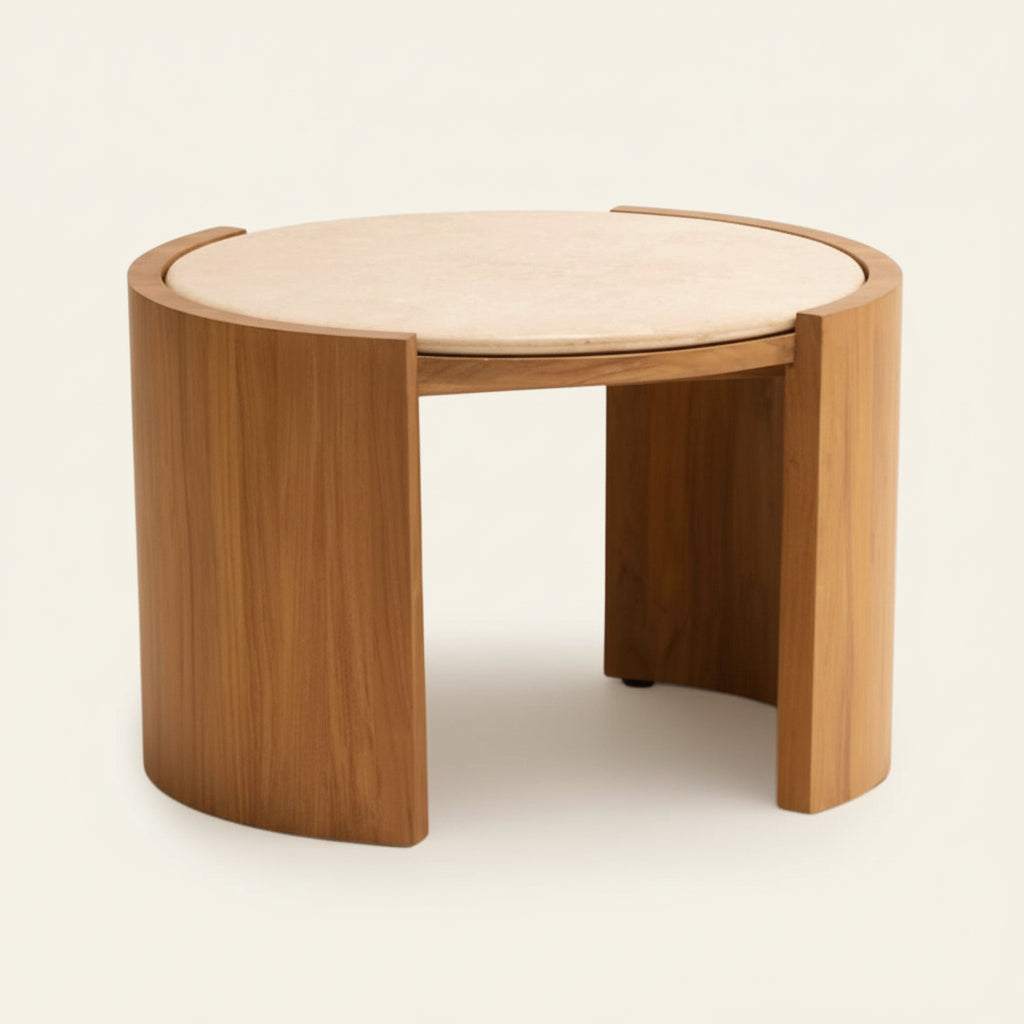 ISAK SIDE TABLE | MARBLE TOP | NATURAL