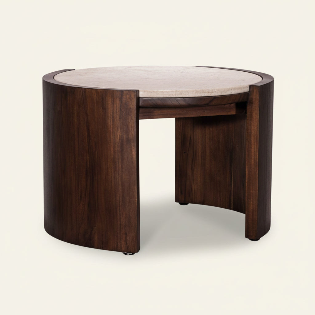 ISAK SIDE TABLE | MARBLE TOP | ROASTED COFFEE