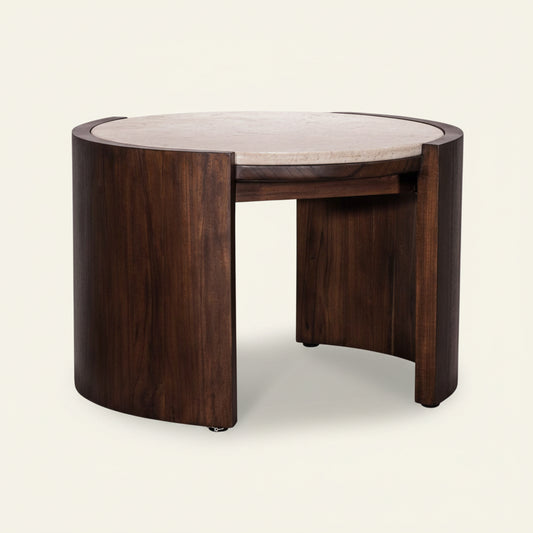 ISAK SIDE TABLE | MARBLE TOP | ROASTED COFFEE