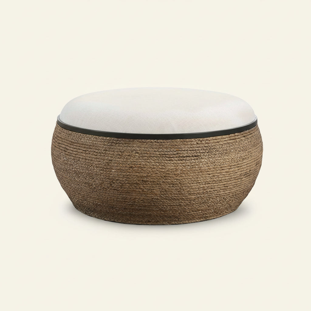 ISLAND PALM STORAGE COCKTAIL OTTOMAN