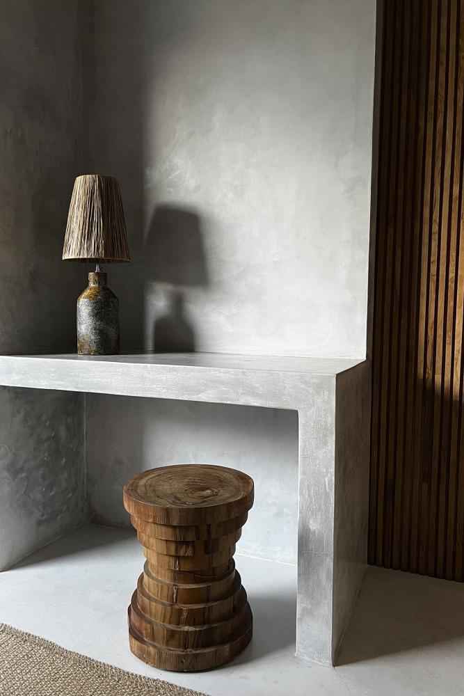ITHAKA TABLE LAMP | ANTIQUE GREY + NATURAL