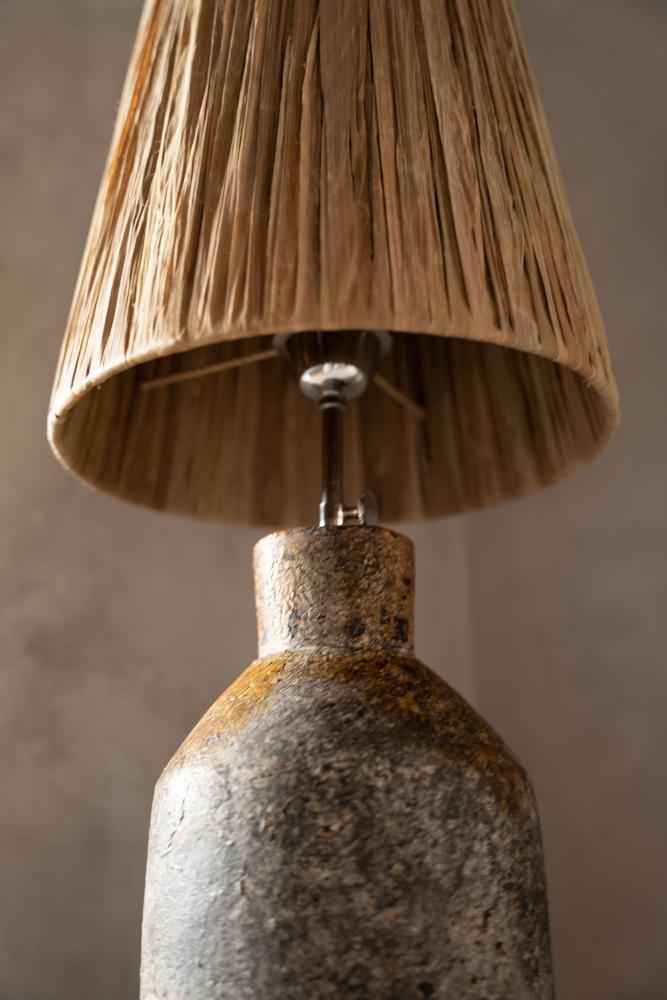 ITHAKA TABLE LAMP | ANTIQUE GREY + NATURAL