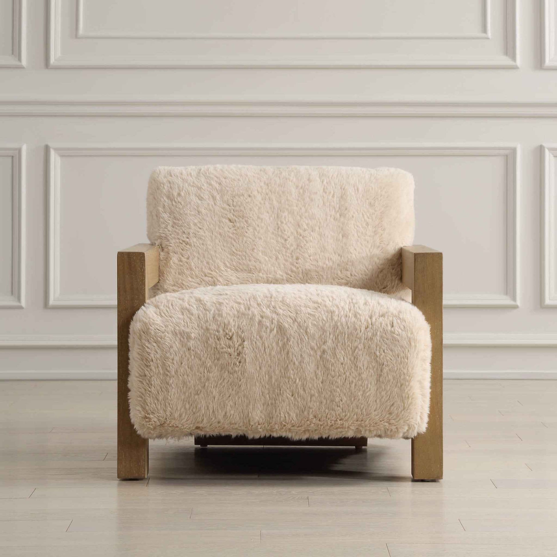 JACKSON FAUX SHEEPSKIN ARM CHAIR