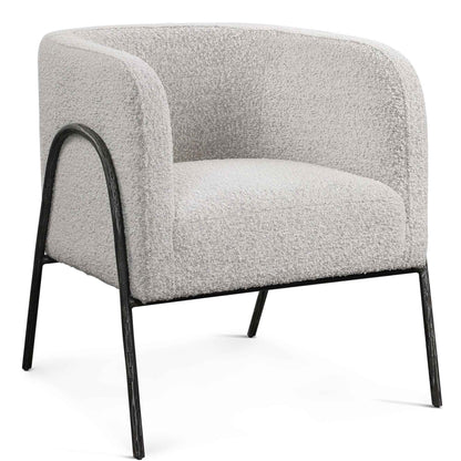 JACOBSEN BARREL CHAIR: IVORY-GREY BOUCLE