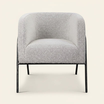 JACOBSEN BARREL CHAIR: IVORY-GREY BOUCLE