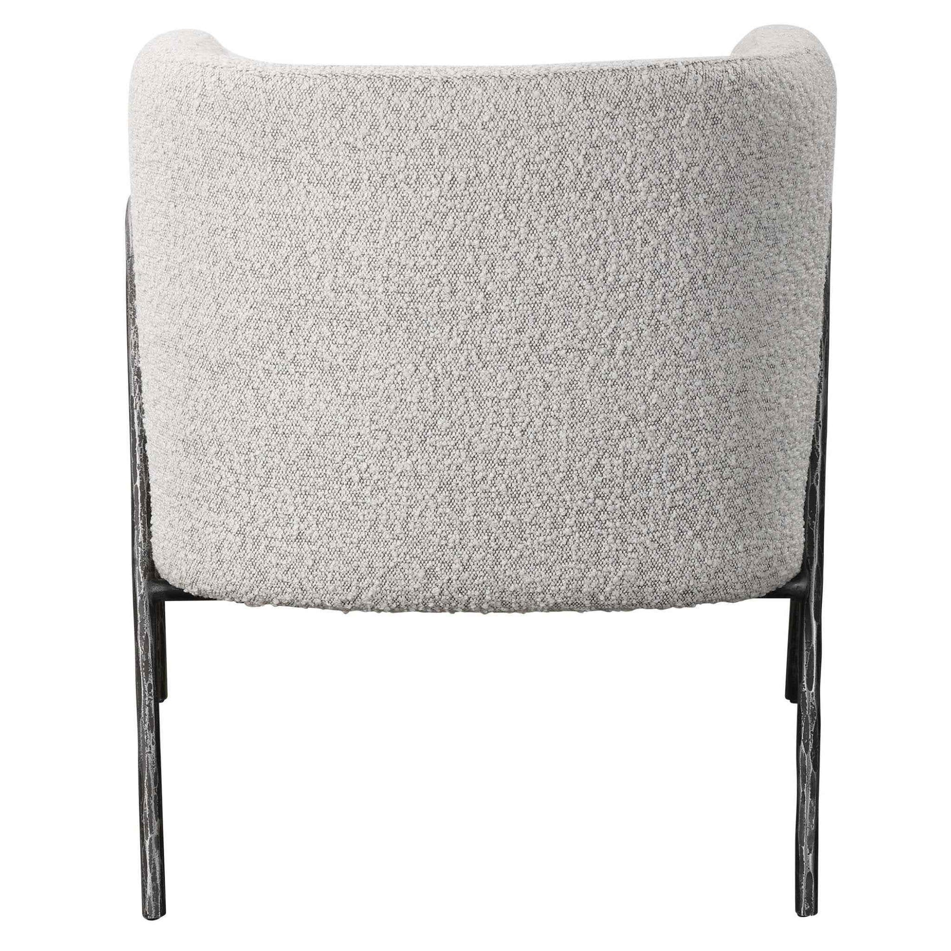 JACOBSEN BARREL CHAIR: IVORY-GREY BOUCLE