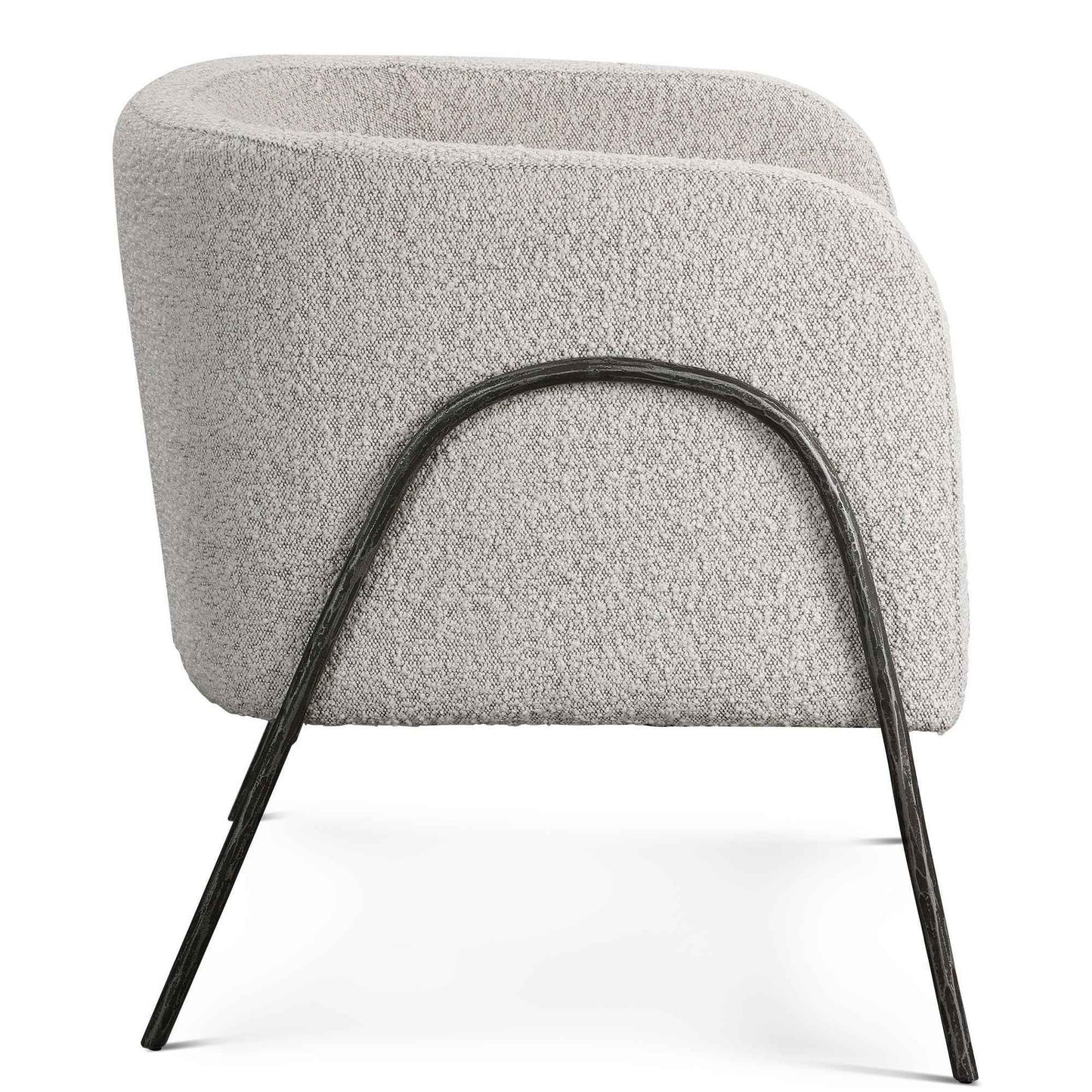 JACOBSEN BARREL CHAIR: IVORY-GREY BOUCLE