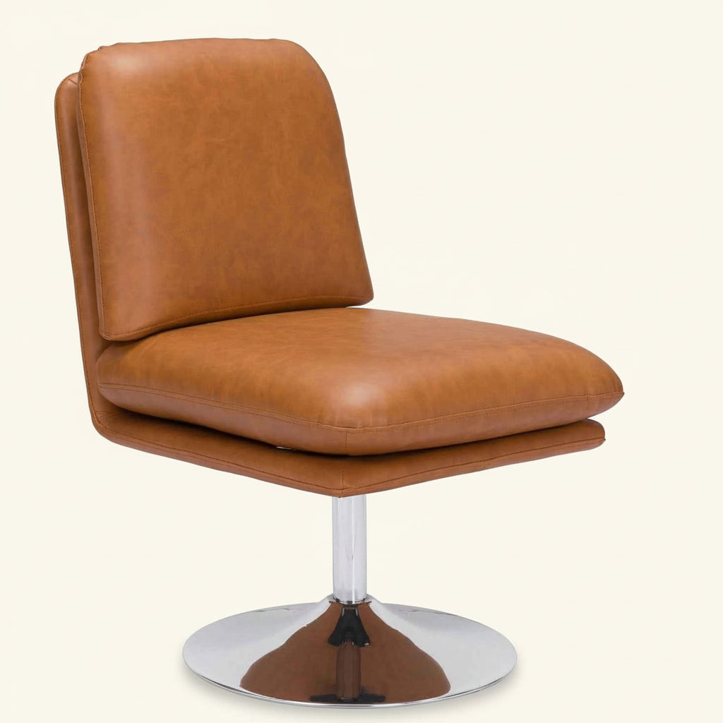 JET-SET BROWN VINYL SWIVEL CHAIR
