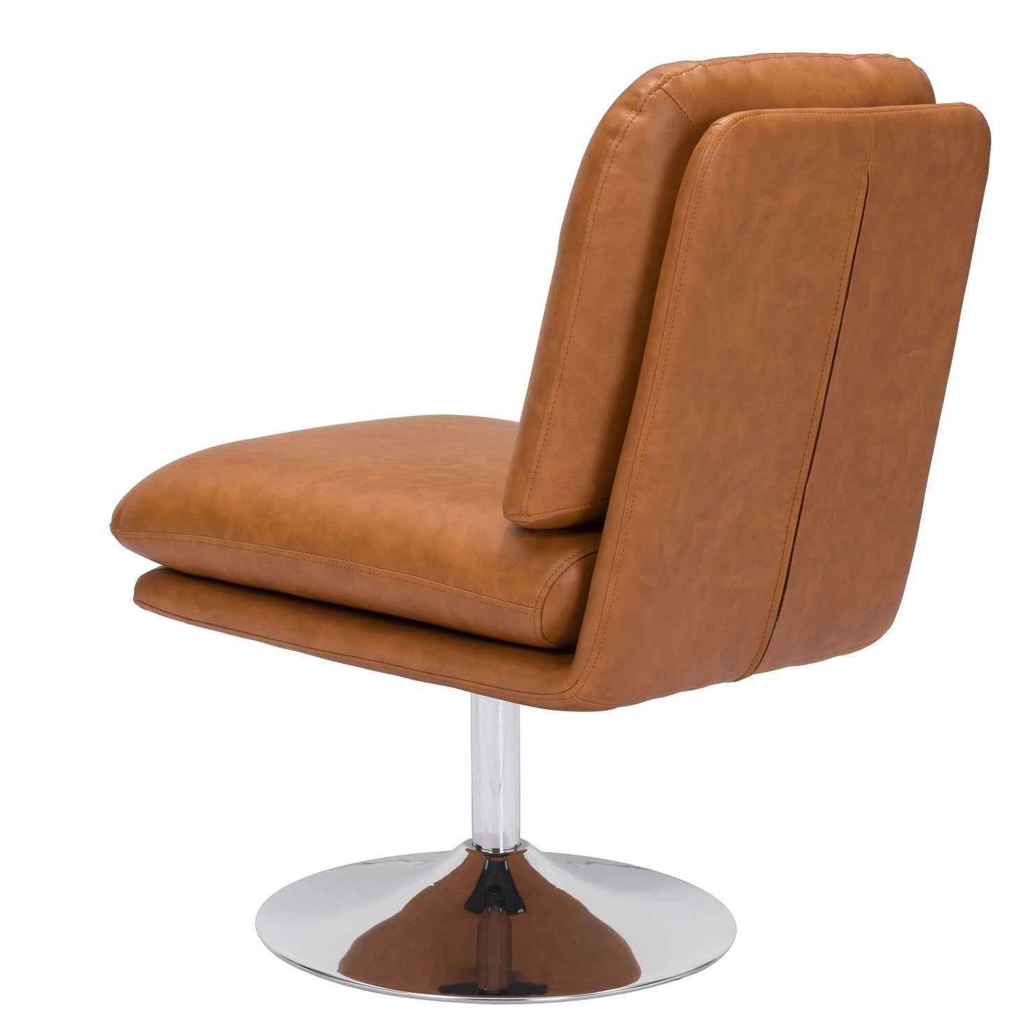 JET-SET BROWN VINYL SWIVEL CHAIR