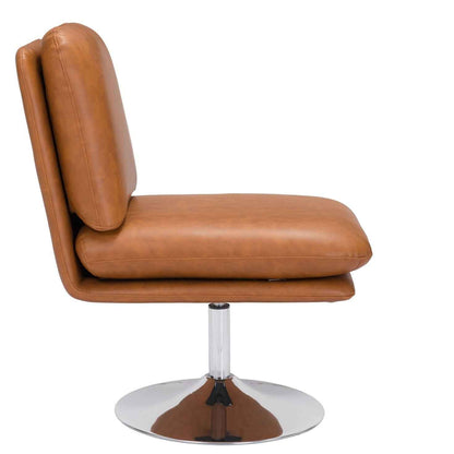 JET-SET BROWN VINYL SWIVEL CHAIR