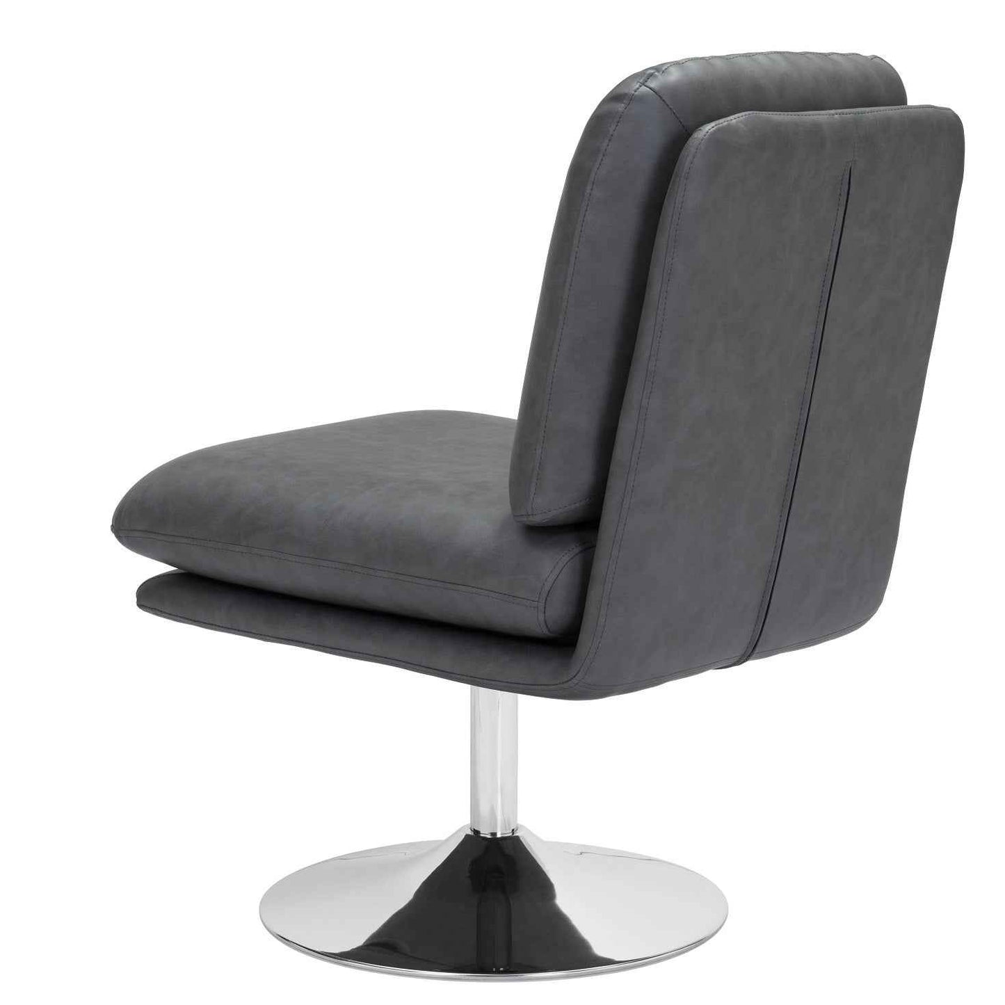 JET-SET GREY VINYL SWIVEL CHAIR