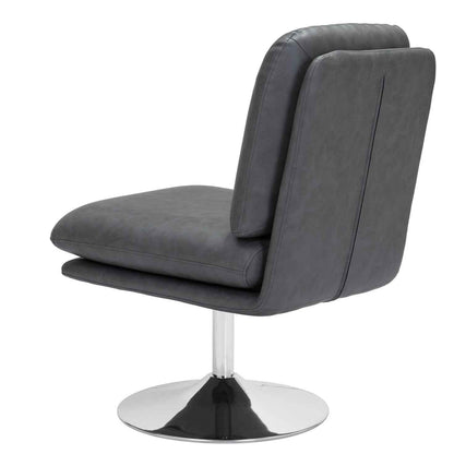 JET-SET GREY VINYL SWIVEL CHAIR