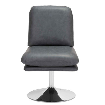 JET-SET GREY VINYL SWIVEL CHAIR