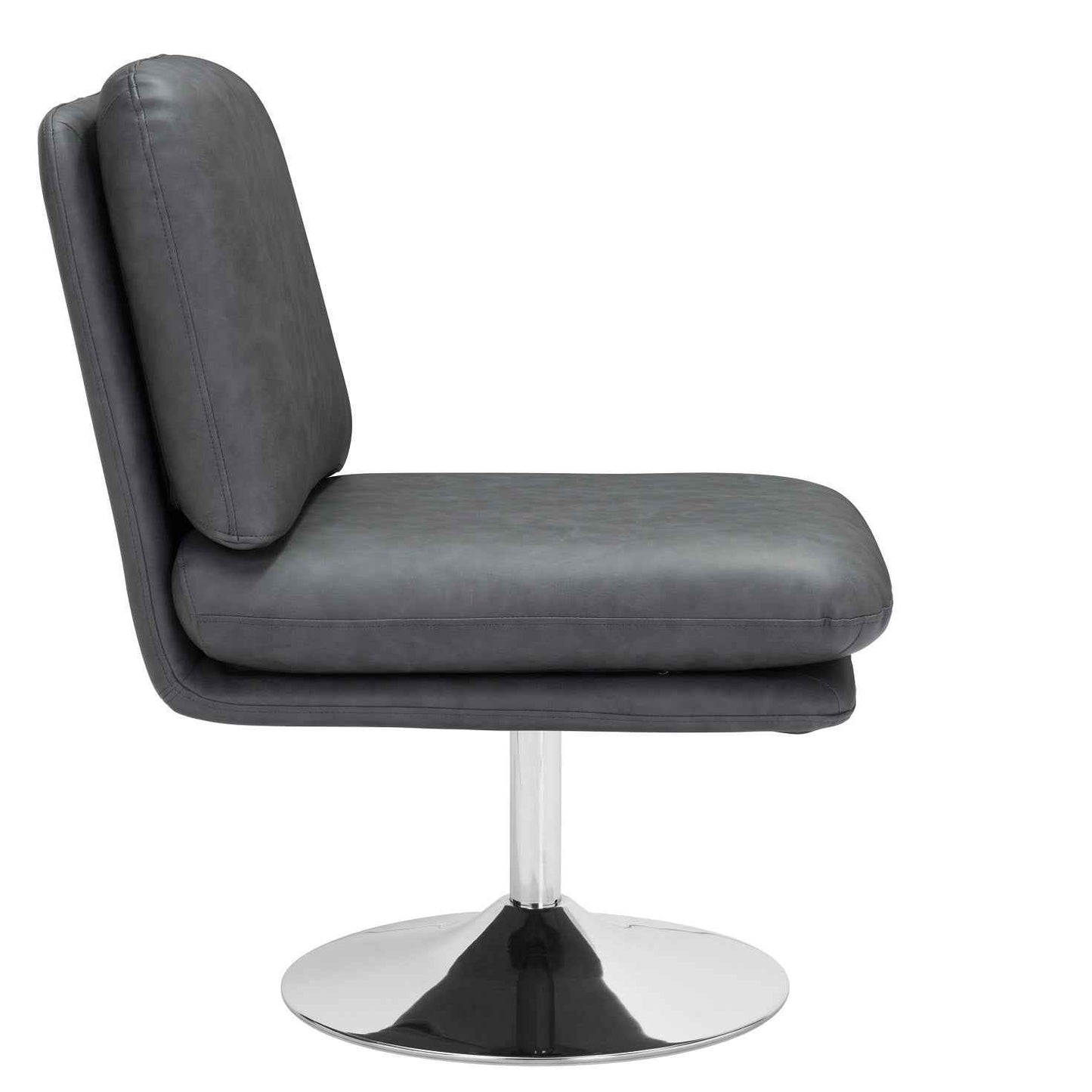 JET-SET GREY VINYL SWIVEL CHAIR